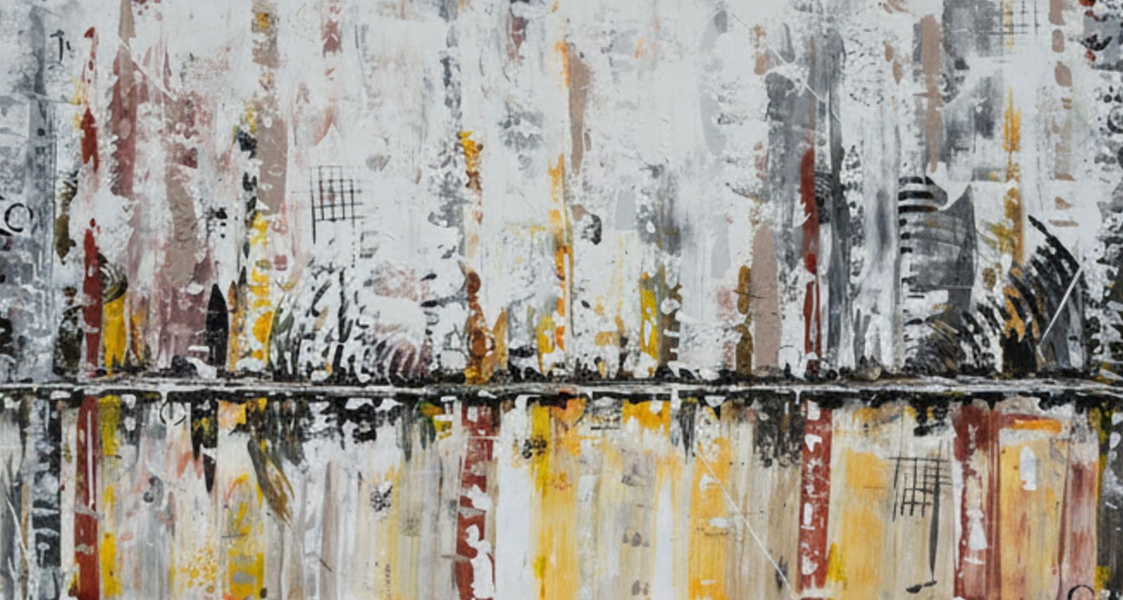 Spiegel der flüchtigen Horizonte – Acryl auf Leinwand von Katja Hellweg