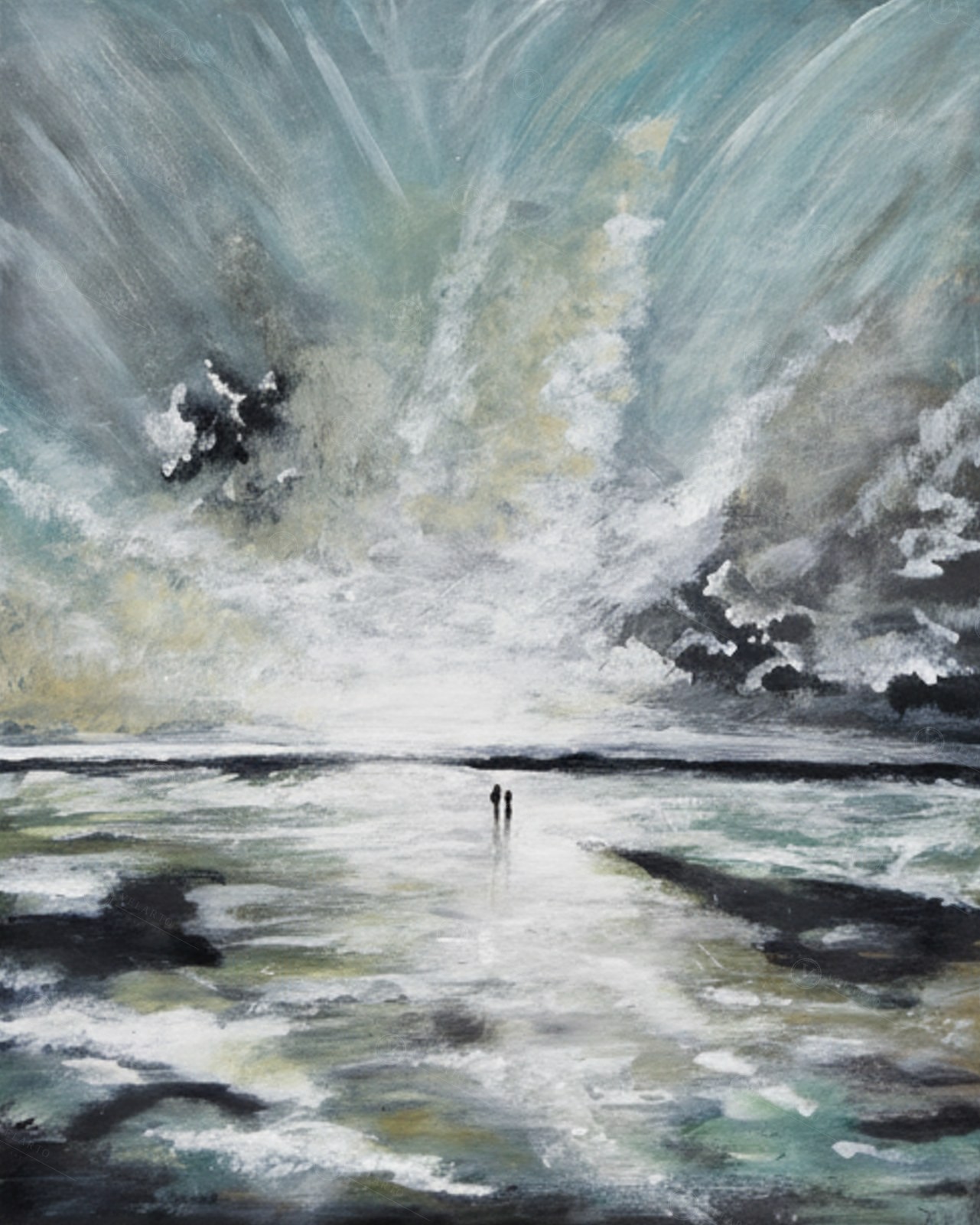 „Unter dem Atem des Himmels“ – Acryl auf Leinwand von Katja Hellweg