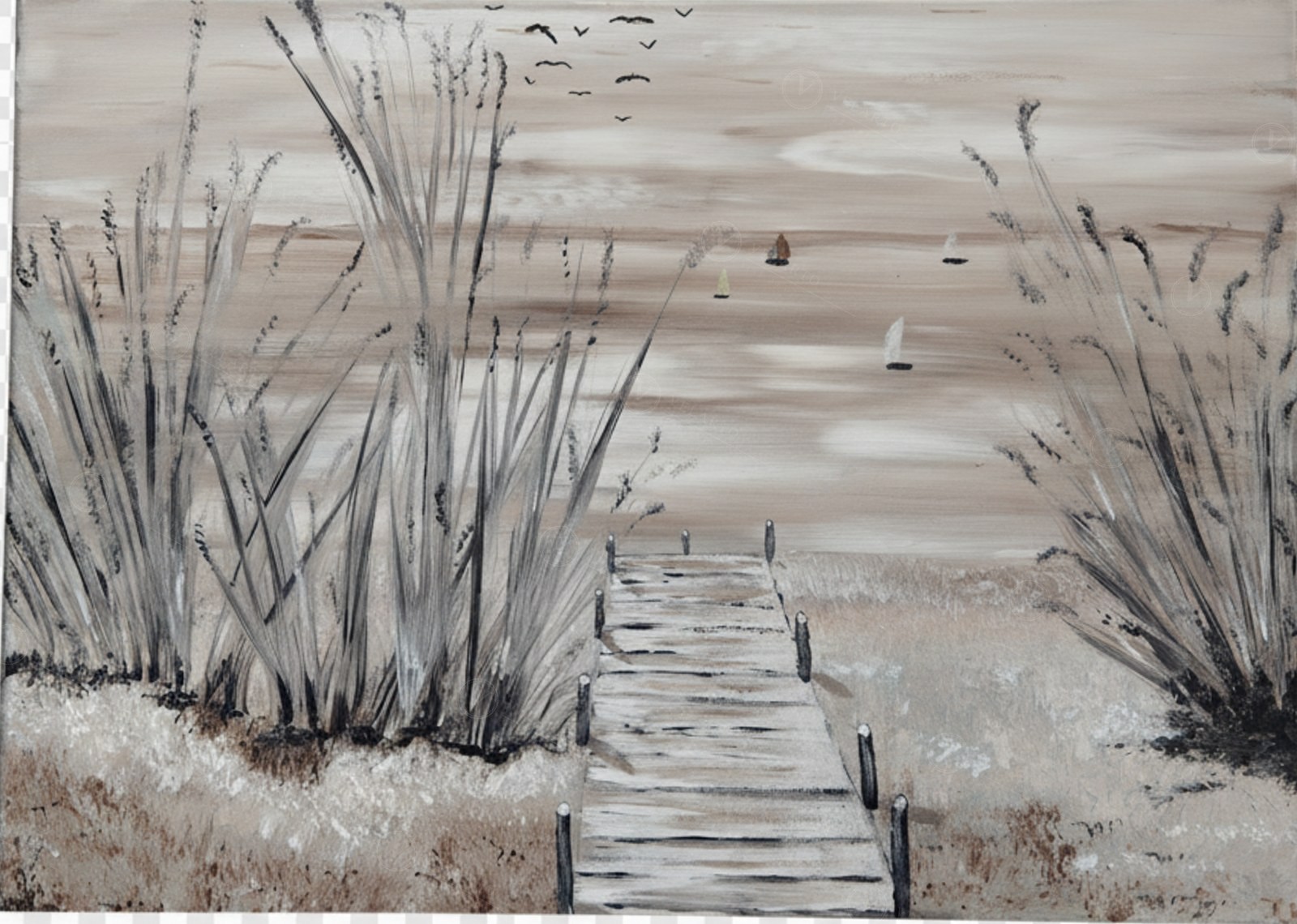 „Pfad zur Stille“ – Acryl auf Leinwand von Katja Hellweg