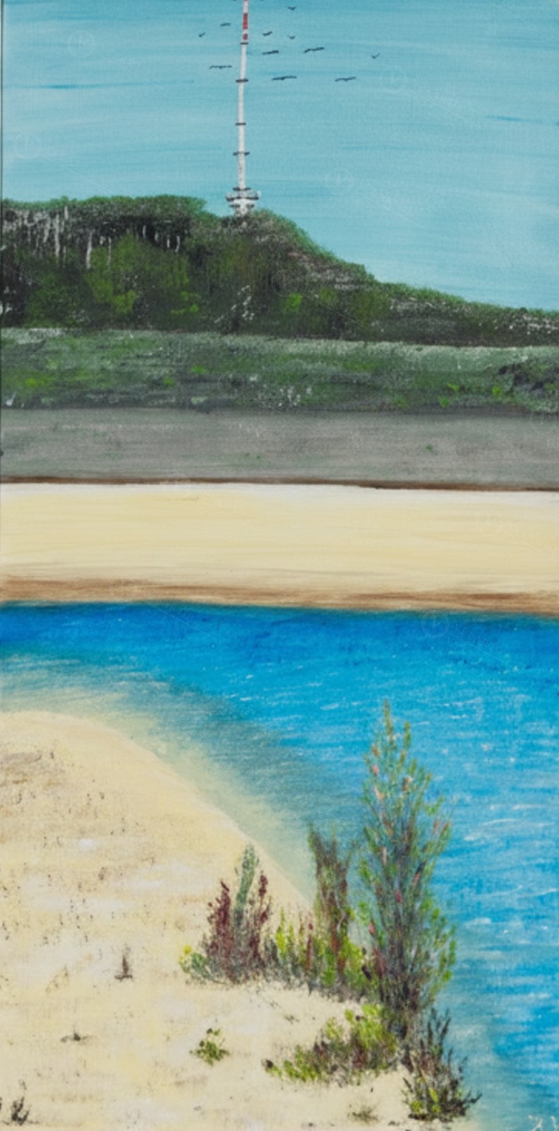 „Zwischen Queller See und Himmel“ – Acryl auf Leinwand von Katja Hellweg