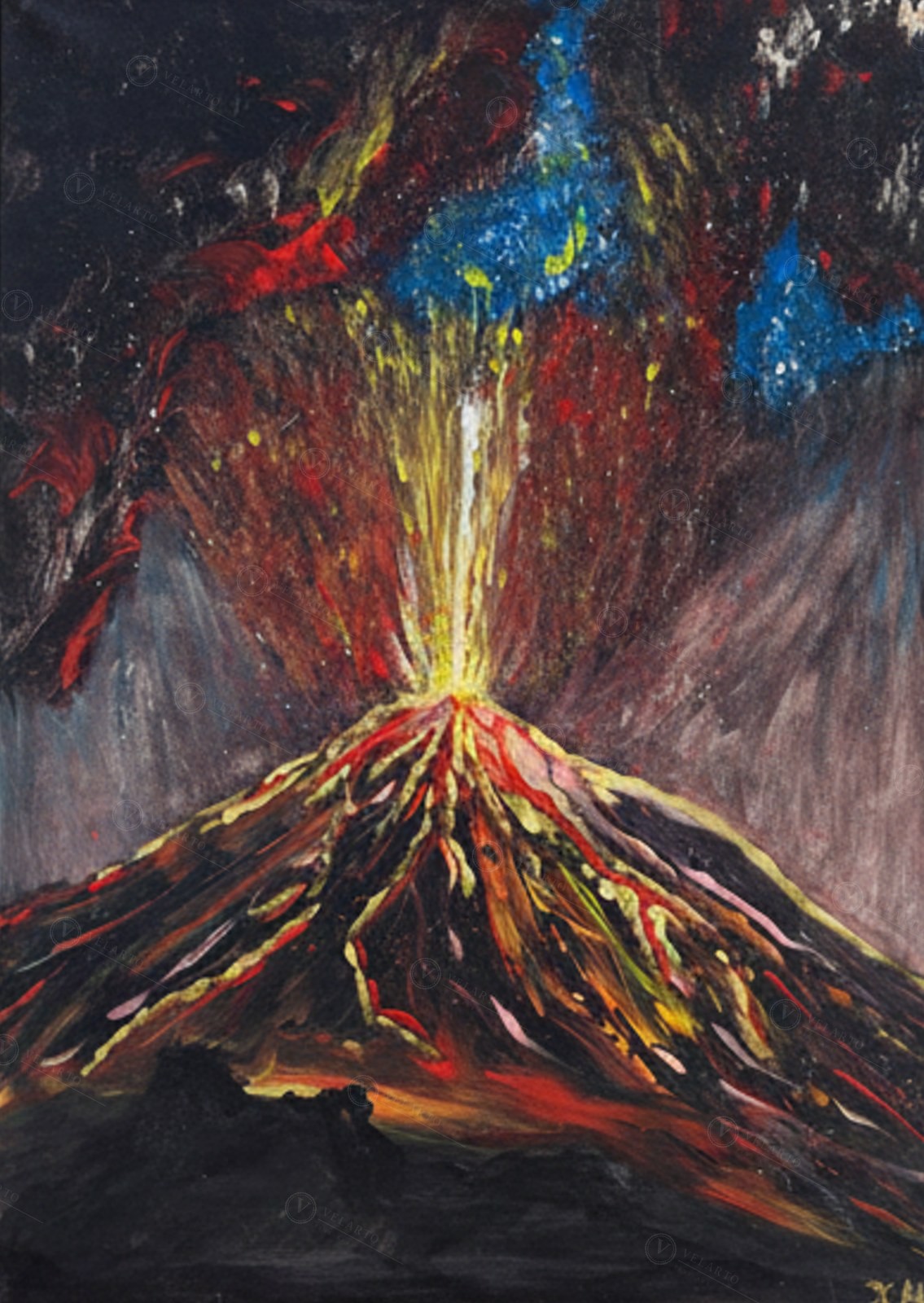 „Feuer der Wandlung“ – Acryl auf Leinwand von Katja Hellweg